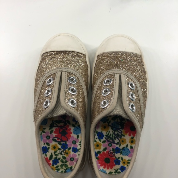 Mini Boden Glitter Gold Slip on Sneaker. Size 8. - Picture 2 of 5